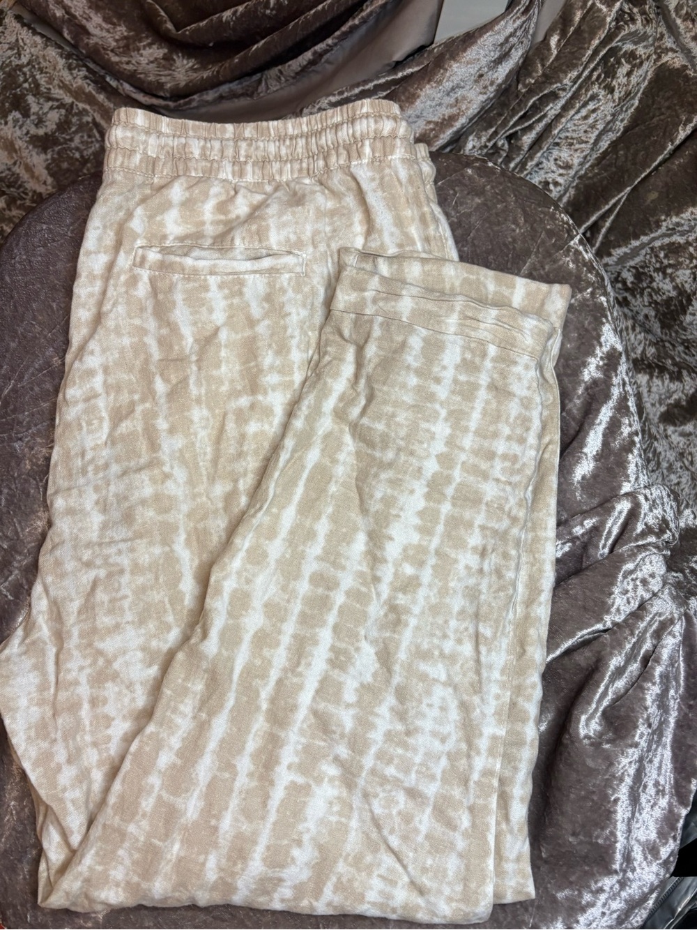 Linen Ivory Tie-Dye Lounge Pants